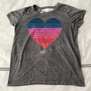 Gray Tee Shirt with Heart Design